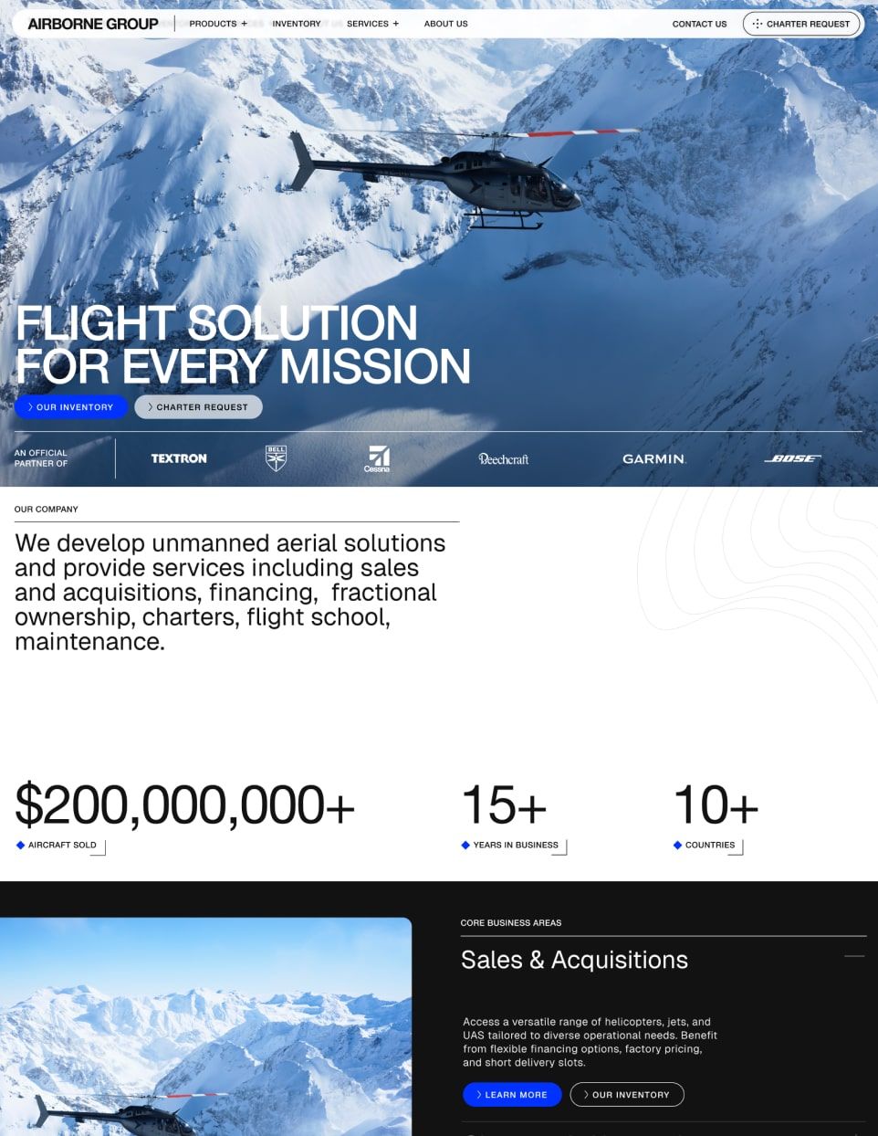 Airborne website design