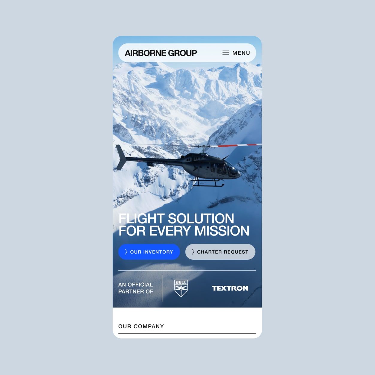 Airborne website design