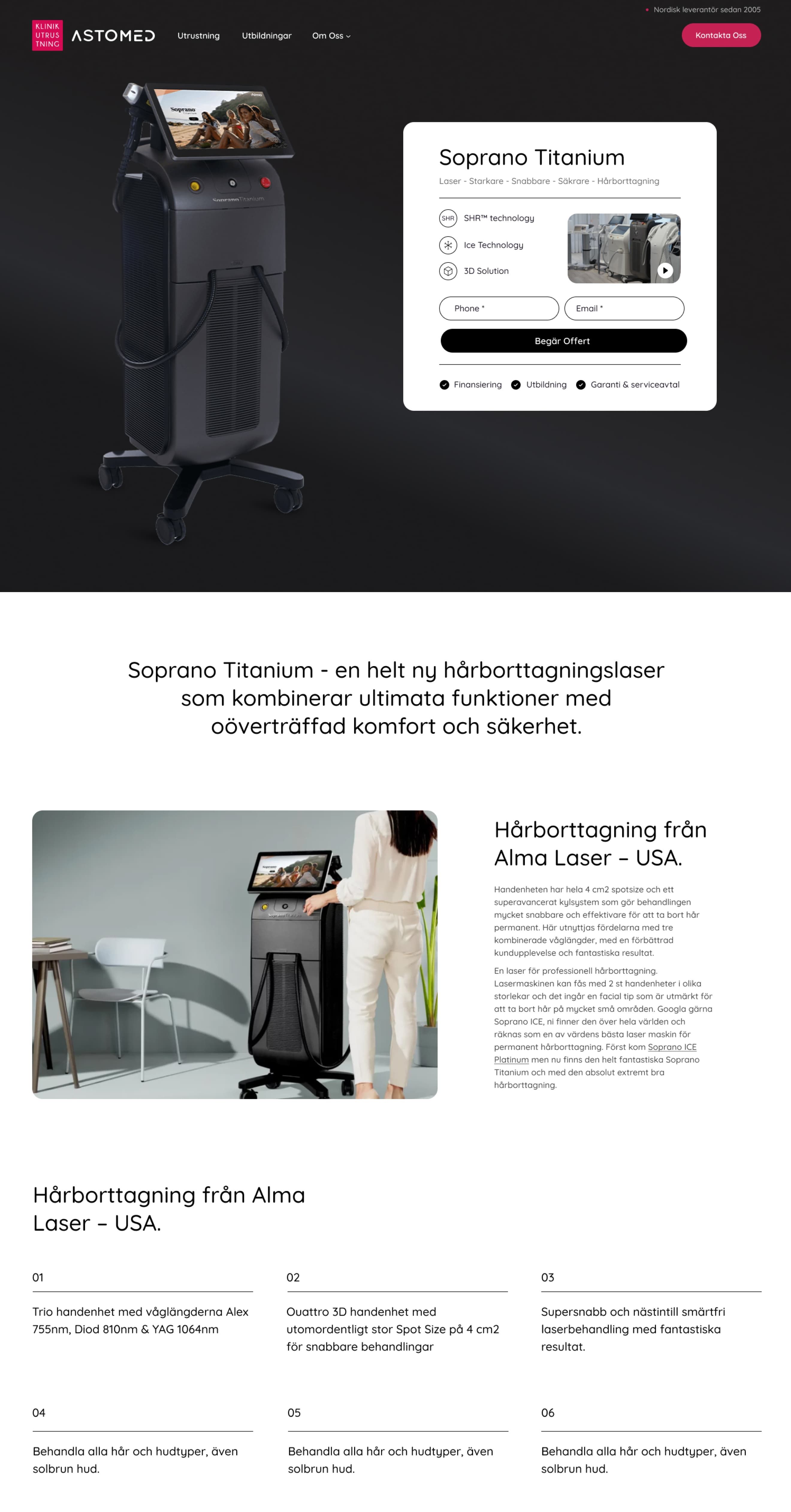 klinikutrustning webbdesign