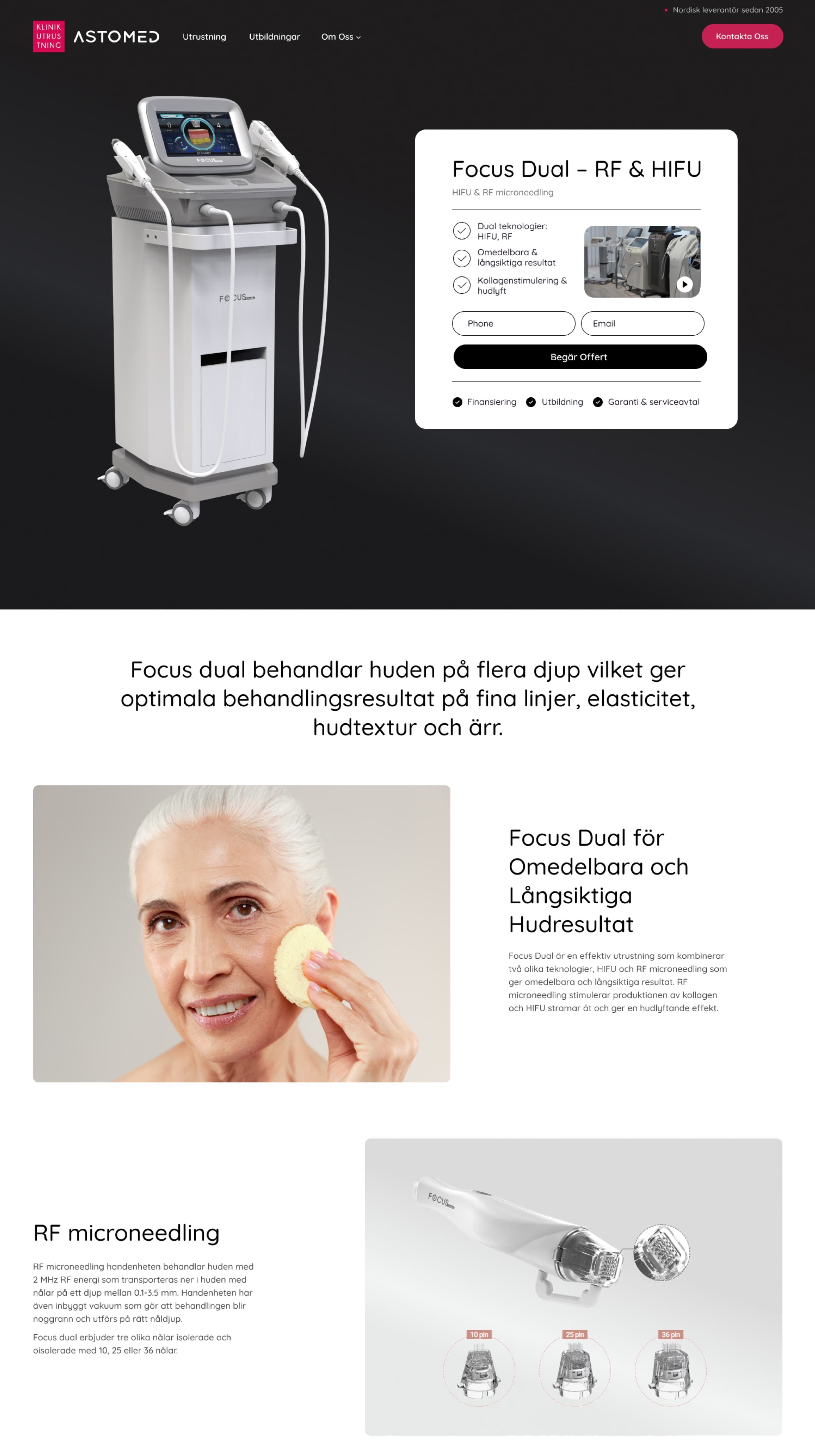 klinikutrustning webbdesign