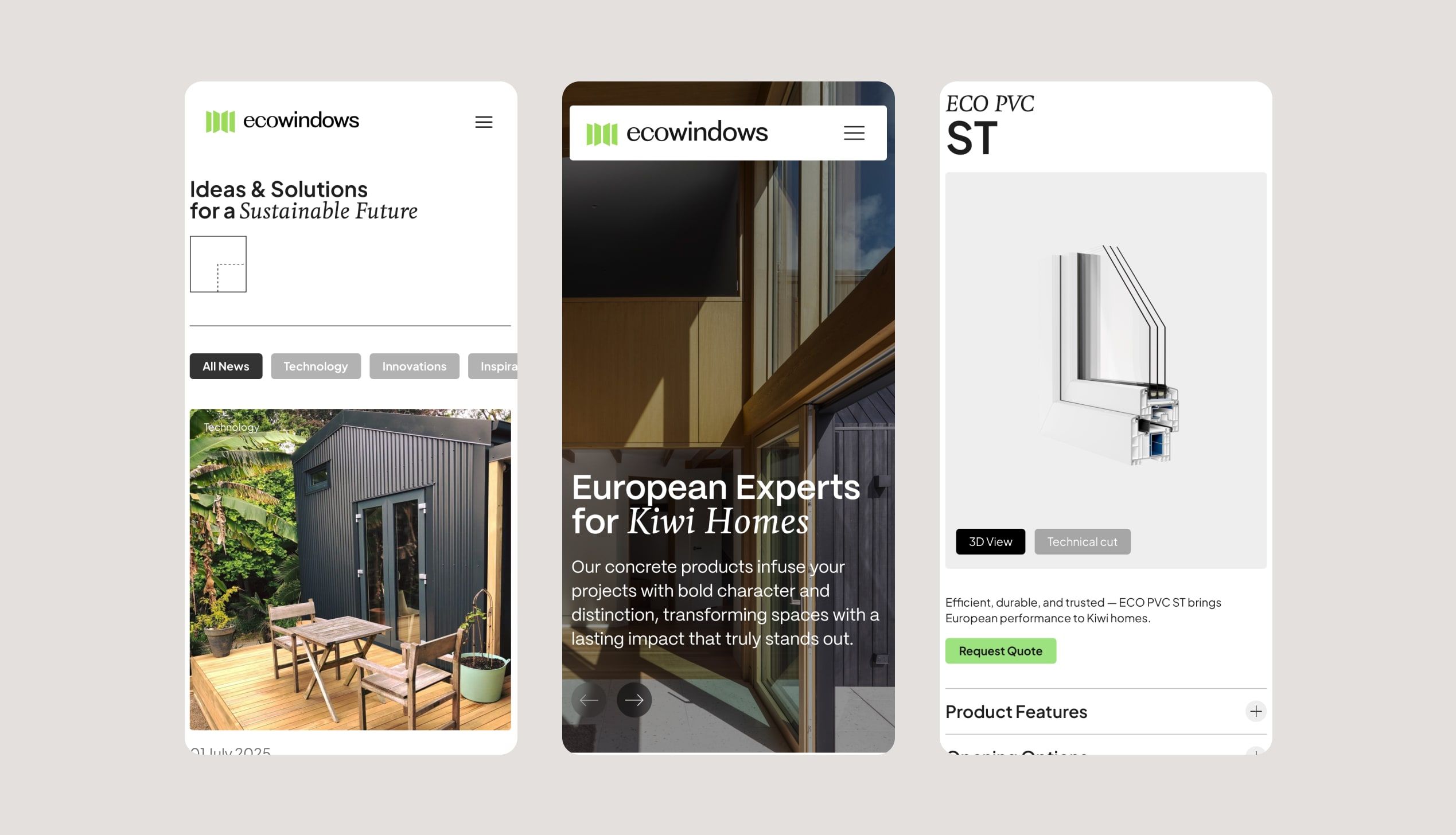 Ecowindows website design