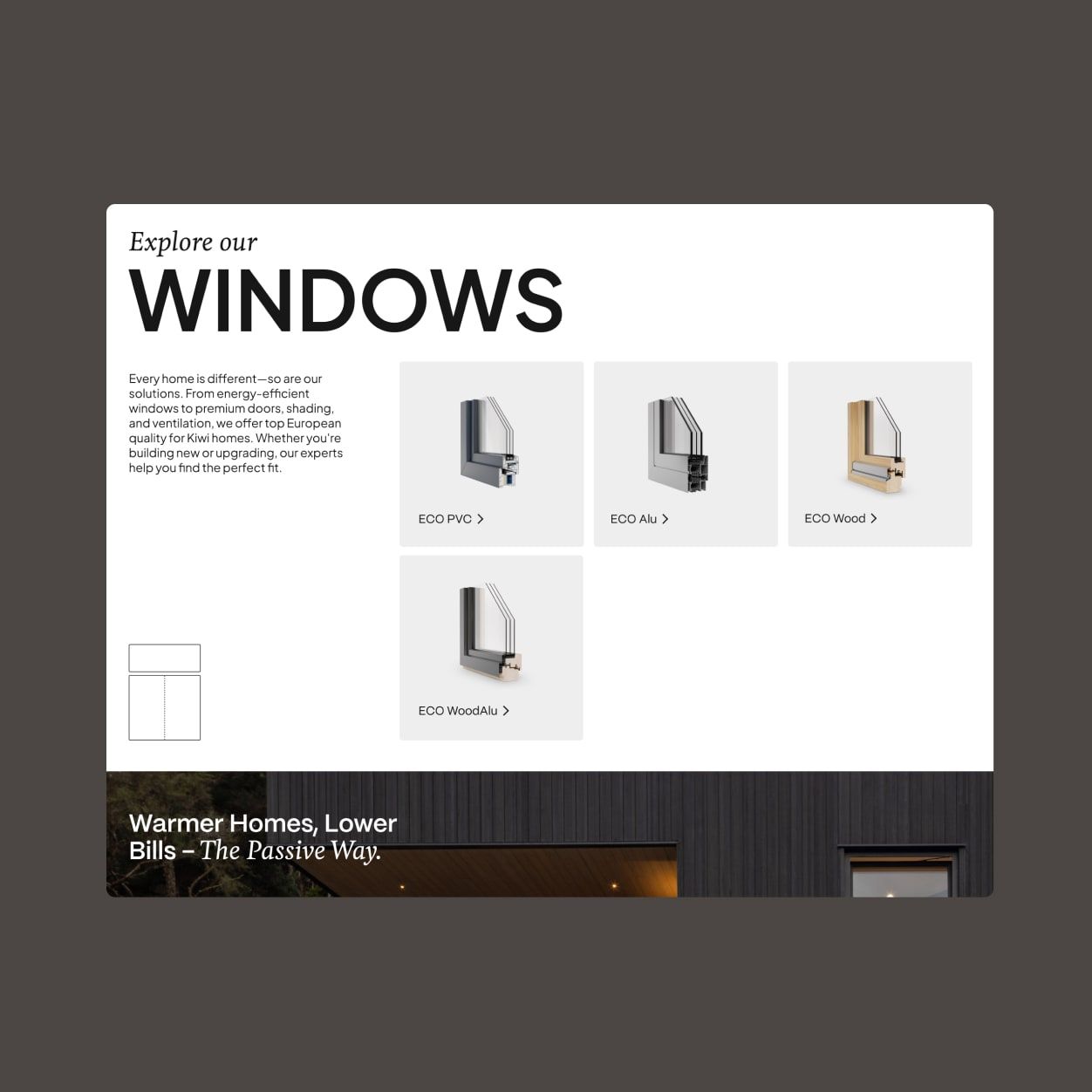Ecowindows website design