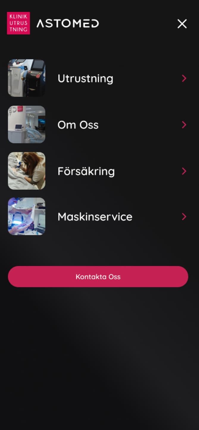 klinikutrustning webbdesign