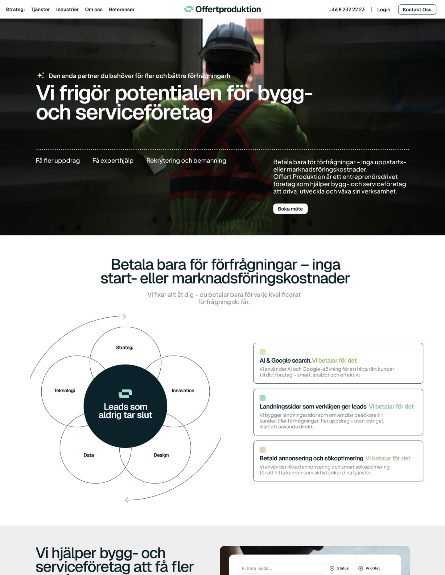Offertproduktion website design
